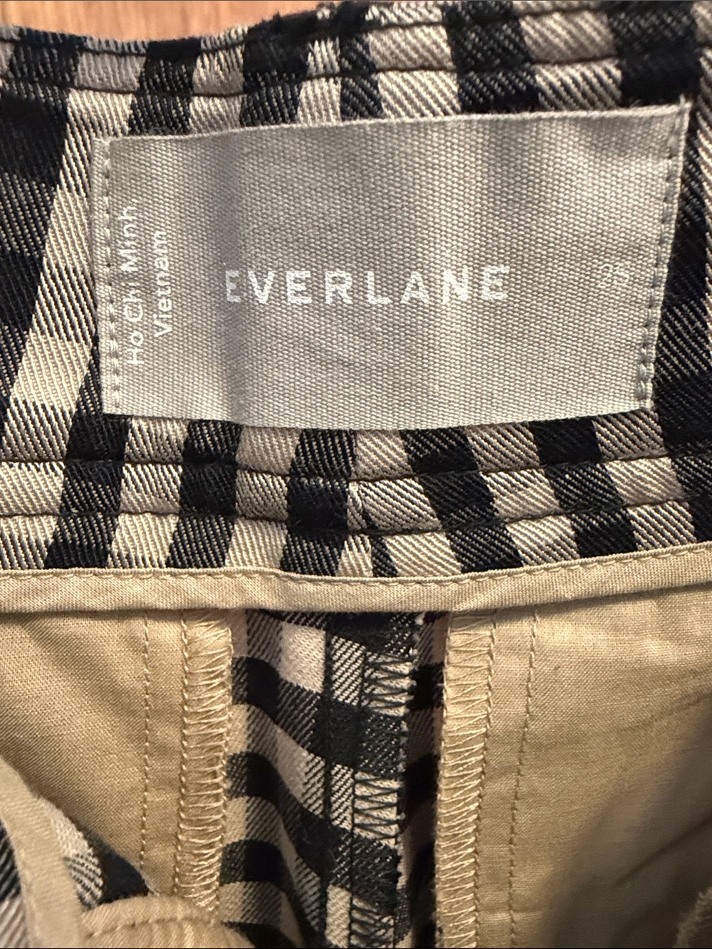 Everlane Way-High Drape Pant in Black and White Gingham Size 2S - Picture 7 of 9